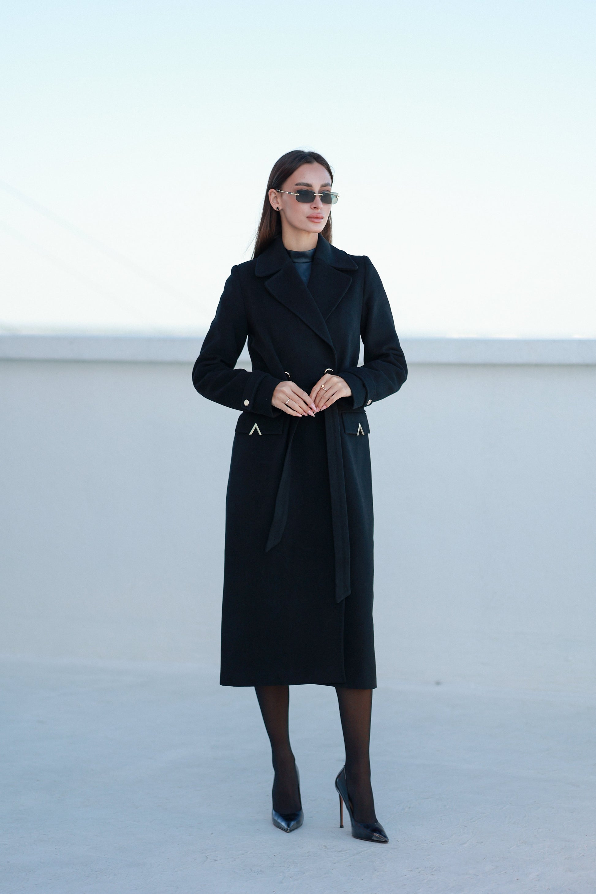 Alaska Classic Cashmere Blend Overcoat in Black