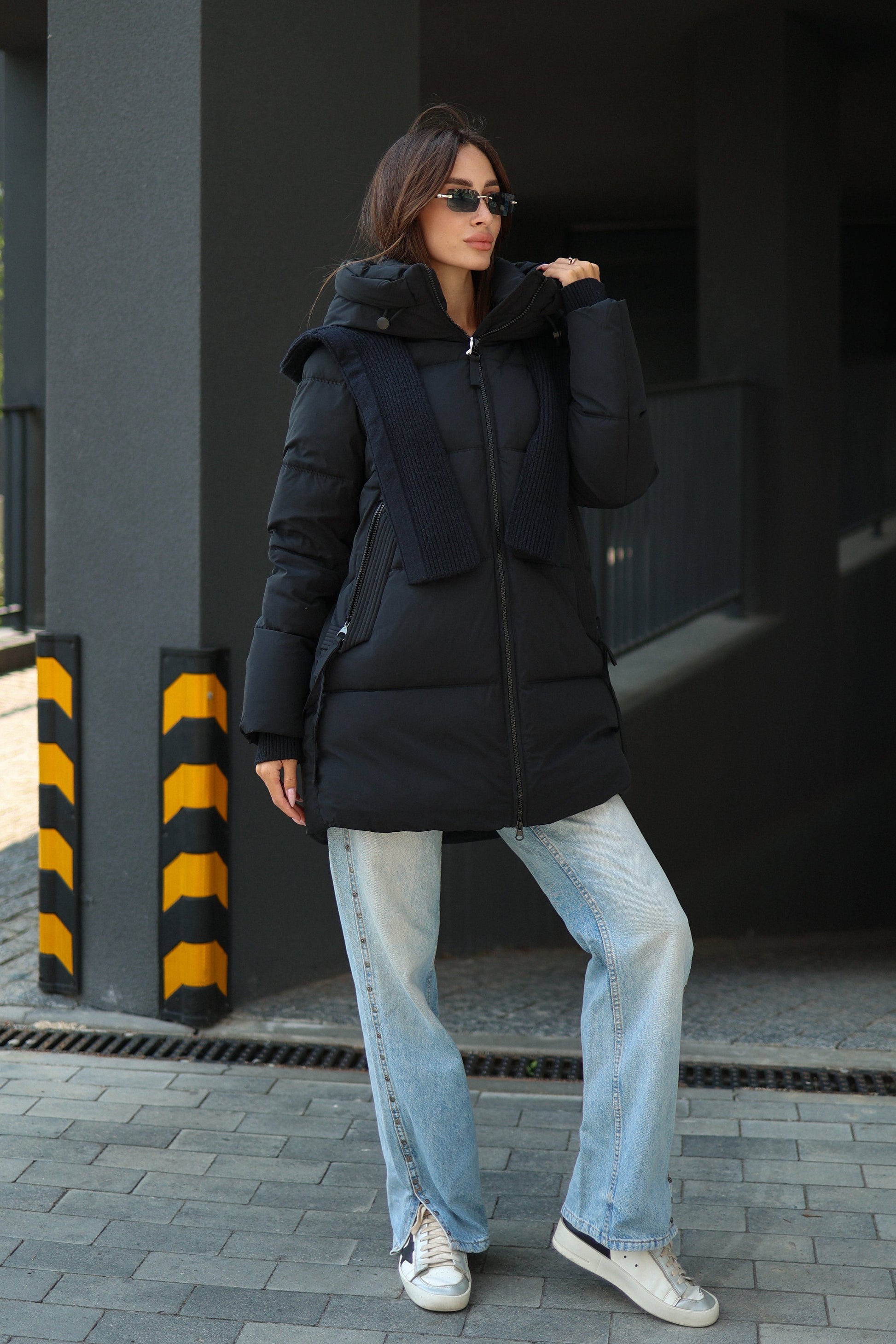 Double-hooded Insulated Bio-Down Coat