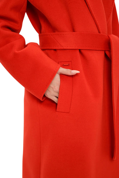 Chester Premium Wool Cashmere Coat in Sicily Red