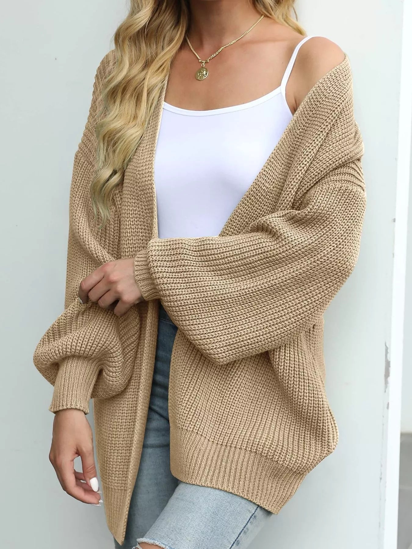 Oversized Chunky Knit Open Front Cardigan