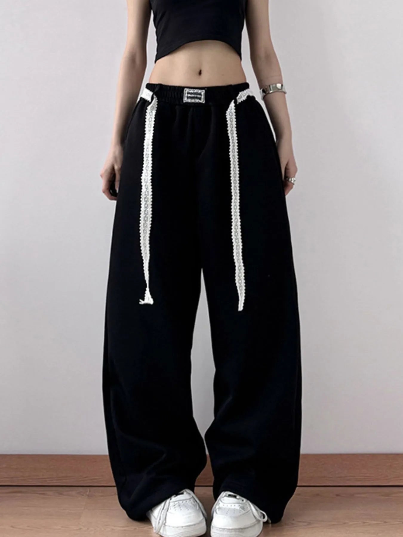 Elastic Waist Wide Leg Pants