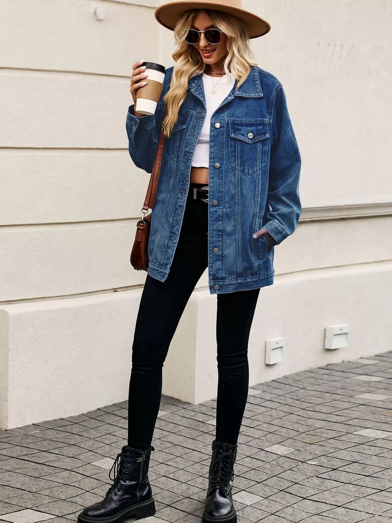 Button Up Long Sleeve Denim Jacket