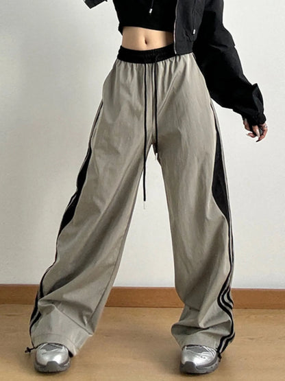 Striped Wide Leg Drawstring Pants