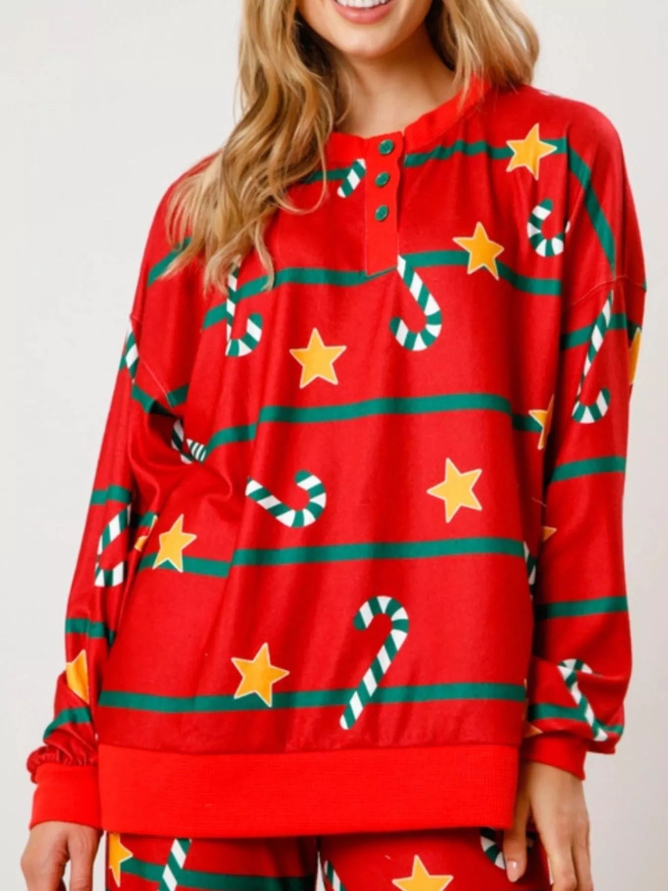 Christmas Long Sleeve Top and Pants Lounge Set Red