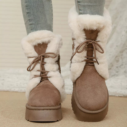 Lace-Up Winter Boots Mocha