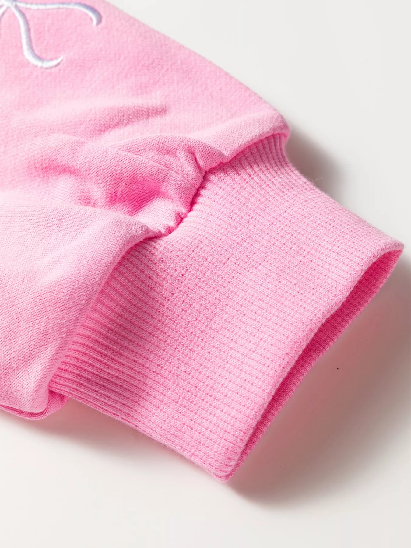 Bow Embroidered Sweatshirt and Shorts Set