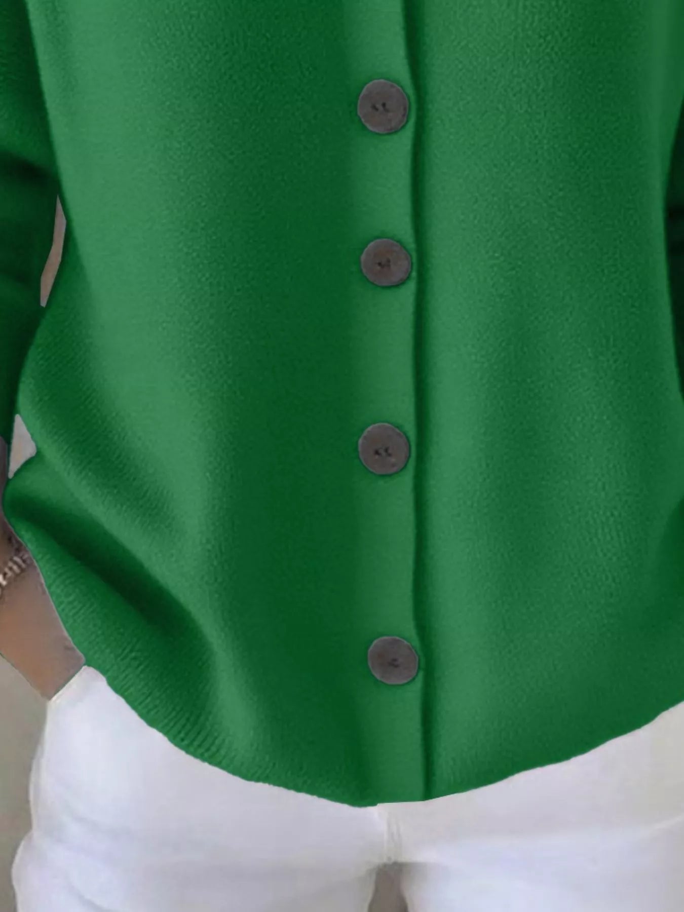 Full Size Hooded Button-Front Soft Knit Cardigan Plus Size