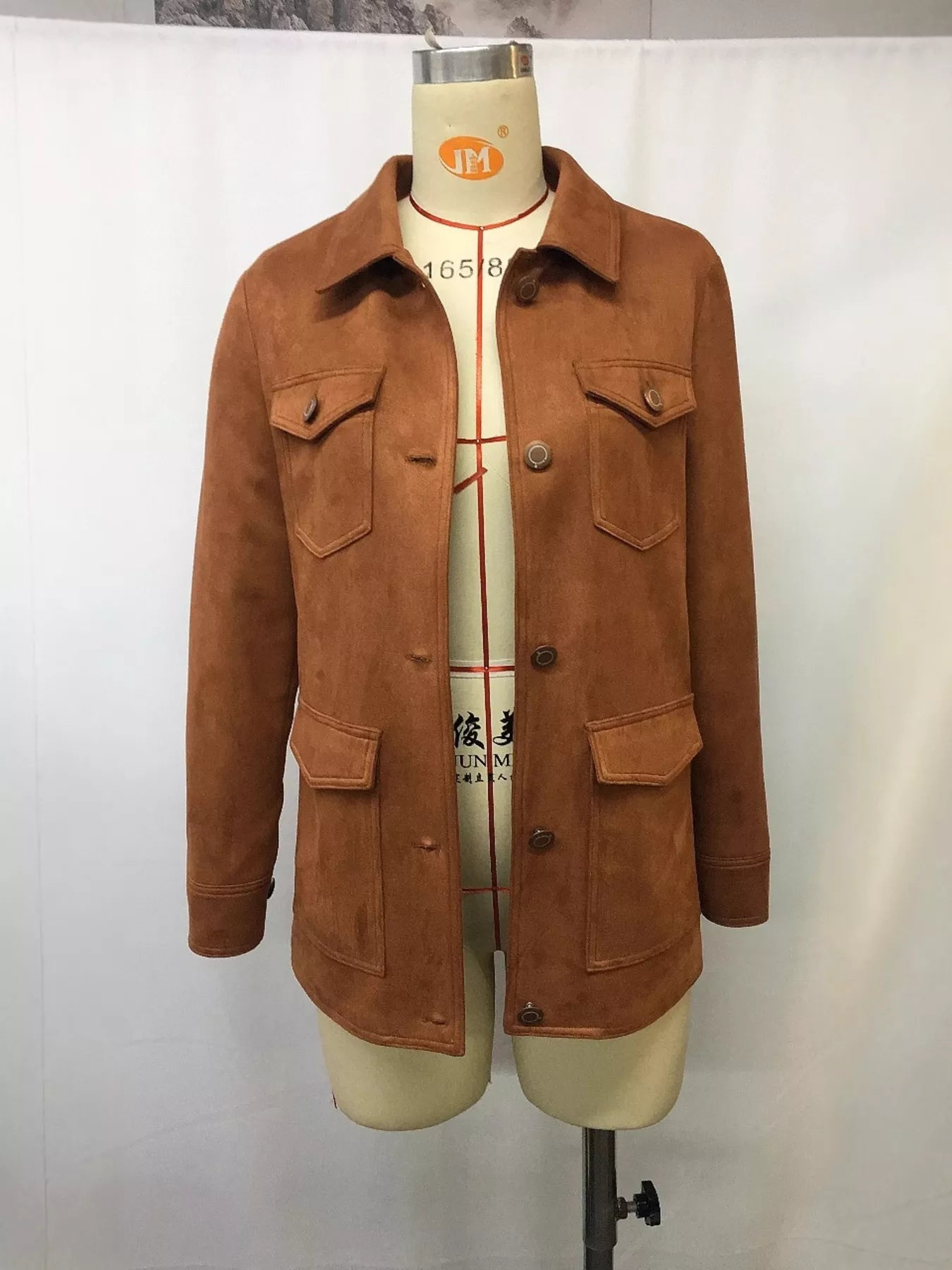 Full Size Button-Down Long Sleeve Jacket Plus Size