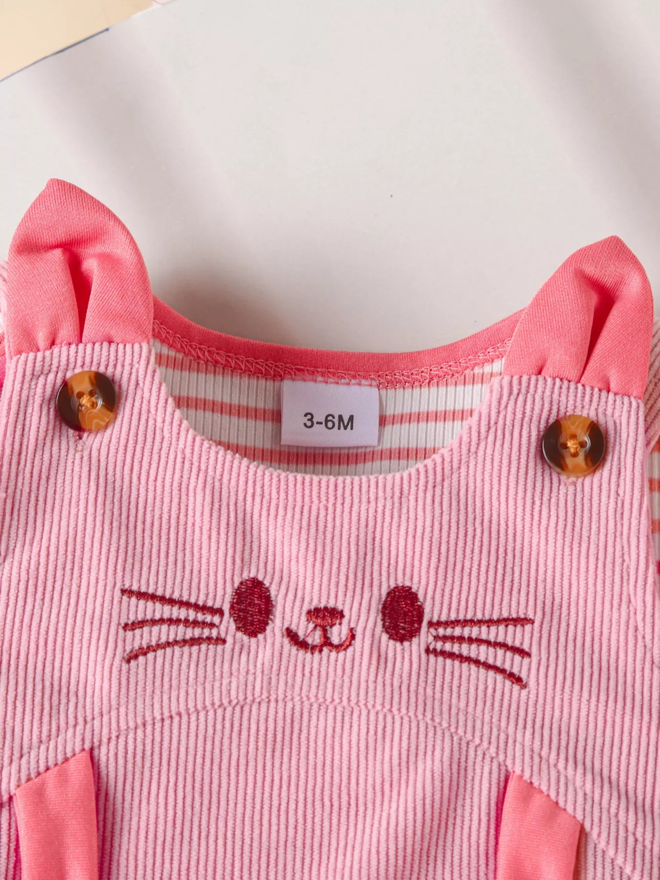 Children's Ruffled Trim Bodysuit and Dress Set with Headband