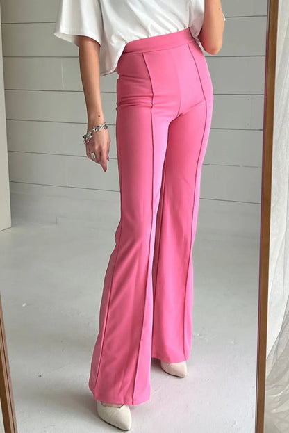 High Waist Straight Leg Pants Pink
