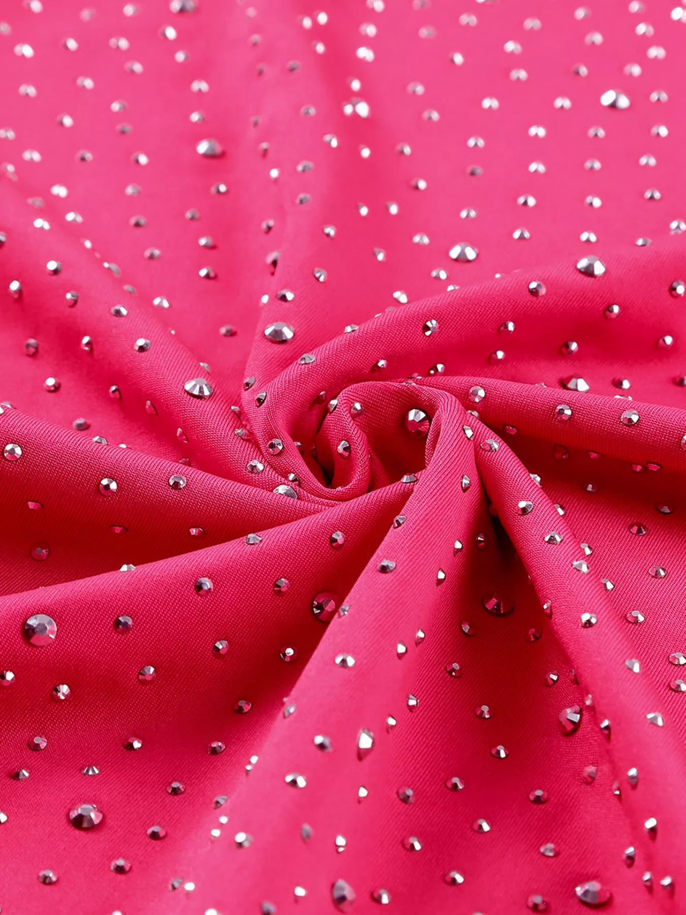 Rhinestone Round Neck Long Sleeve Bodysuit