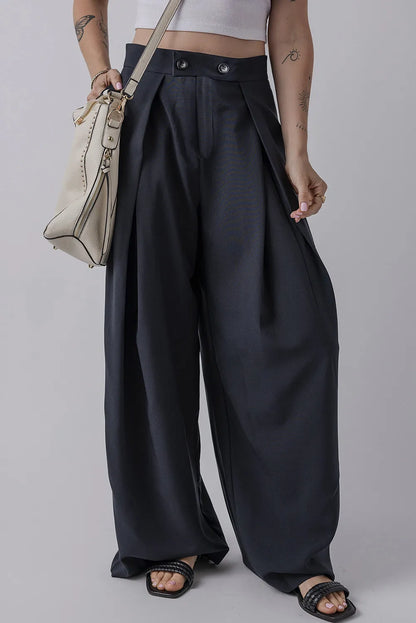 Wide Leg Pants with Pockets Dark Navy