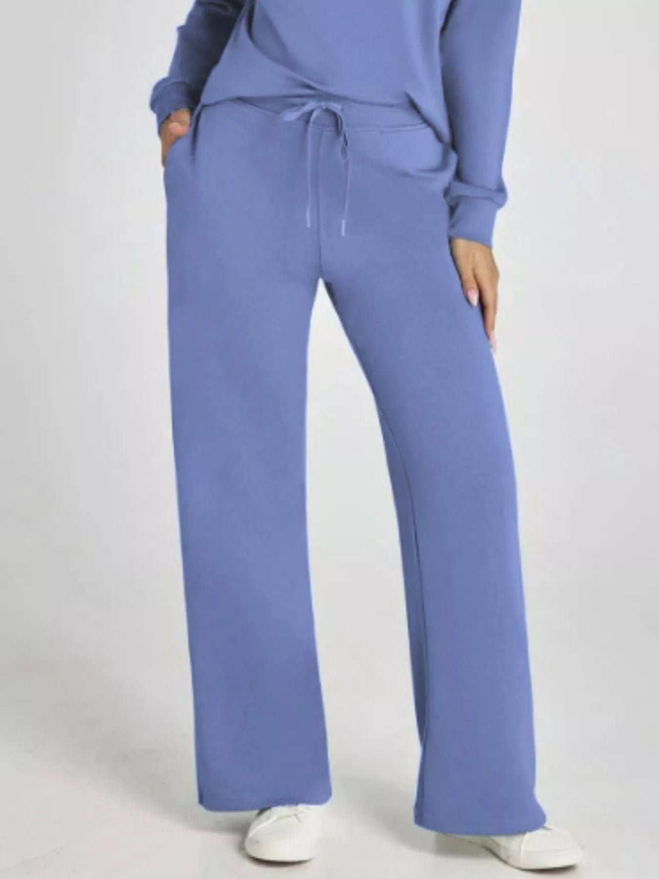 Full Size Johnny Collar Long Sleeve Top and Pants Plus Size