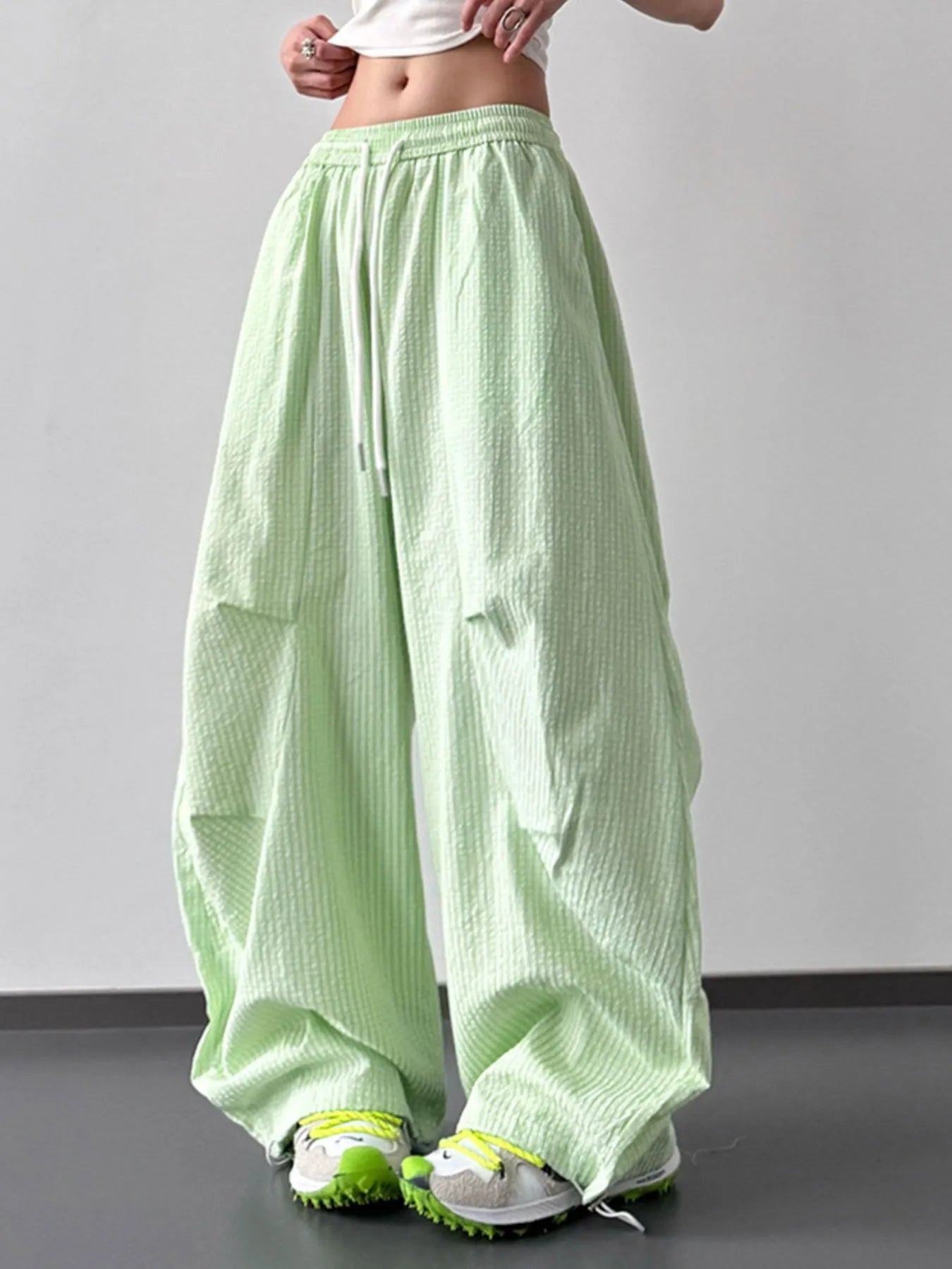 Drawstring Wide Leg Pants