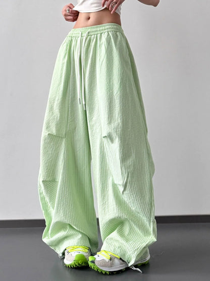 Drawstring Wide Leg Pants