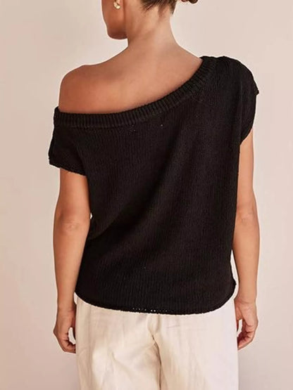 One-Shoulder Knit Sweater