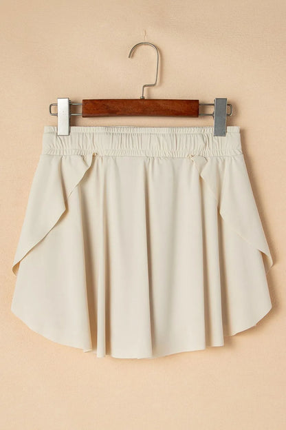 Drawstring High Waist Lined Active Skorts