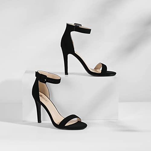 Women's Dressy Stiletto Heeled Sandals – Open Toe Ankle Strap Heels for Wedding, Party, or Homecoming