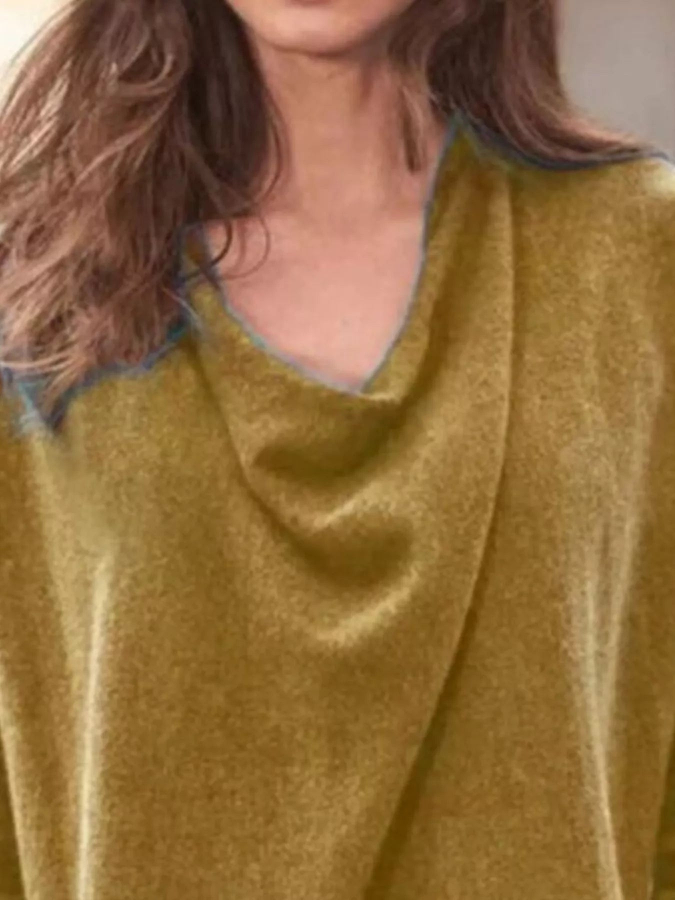 Full Size Cowl Neck Long Sleeve Top Plus Size