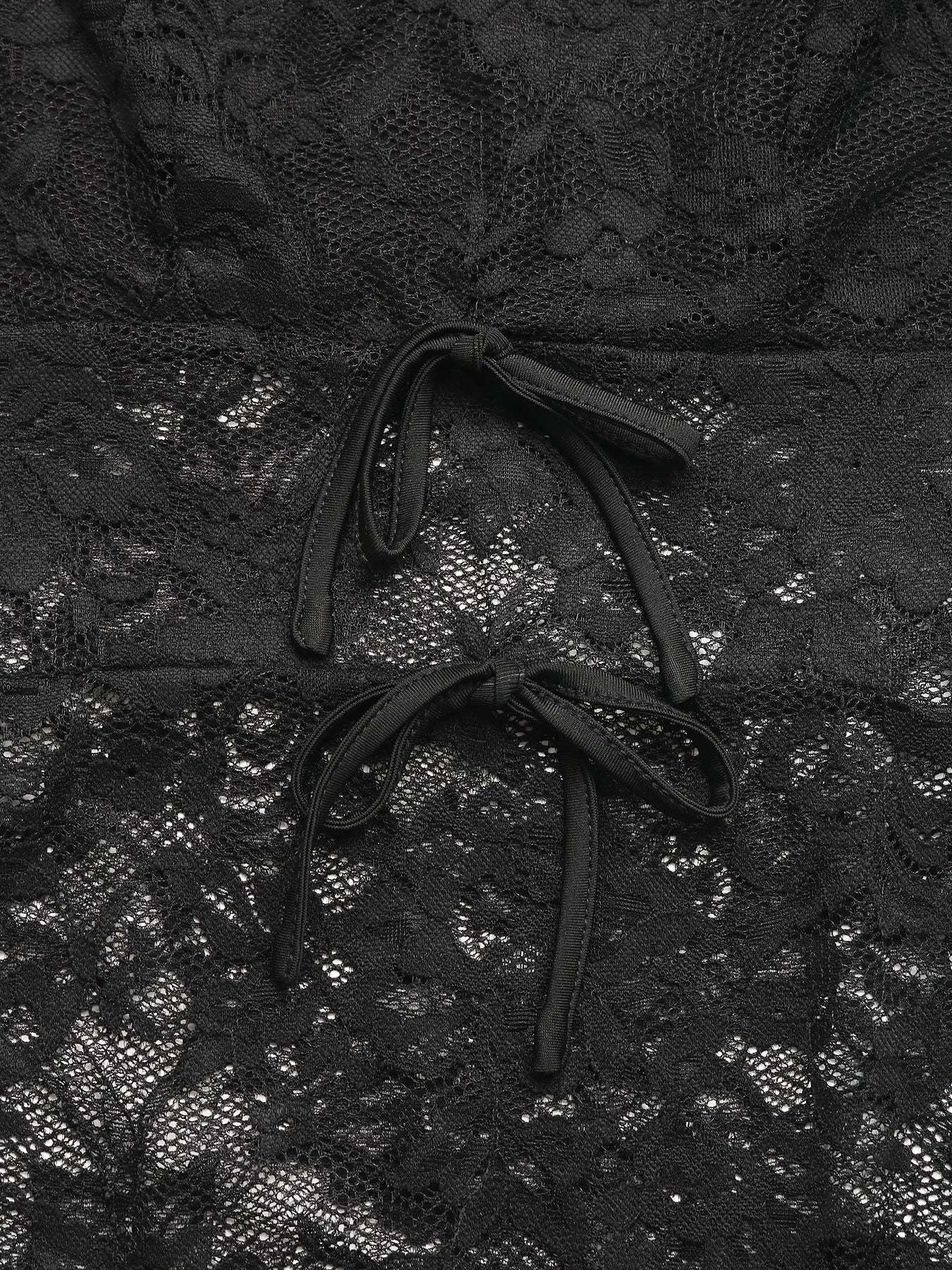 Lace Long Sleeve V-Neck Bodysuit