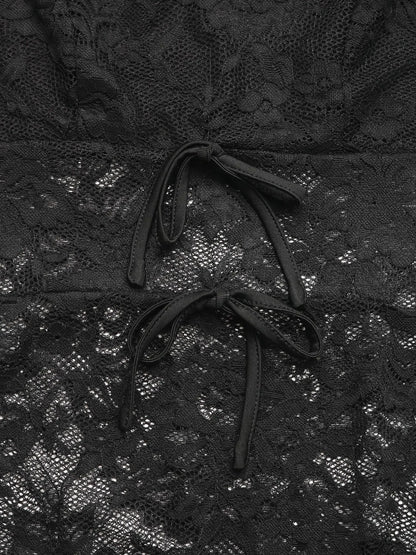 Lace Long Sleeve V-Neck Bodysuit