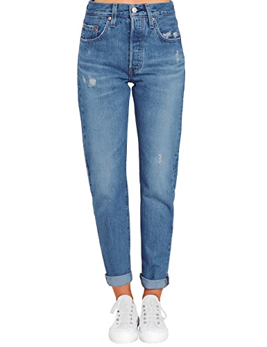 Mom Jeans - luvamia Boyfriend Jeans for Women Stretch High Waisted Ripped Distressed Mom Jeans Slim Denim Pants S Lapis Air