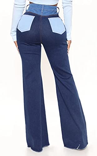 Celine Denim Pants - BestGirl Women's Baggy Jeans Pull On Stretchy Loose High Waisted Wide Leg Denim Pants