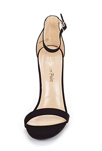 Women's Floral Ankle Strap Stiletto Heeled Sandals – Open Toe Dressy Party Shoes