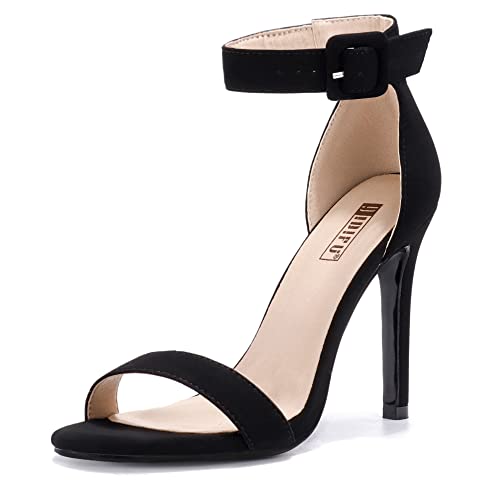 Women's Dressy Stiletto Heeled Sandals – Open Toe Ankle Strap Heels for Wedding, Party, or Homecoming
