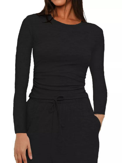 Full Size Casual Long Sleeve Top and Pants Set Plus Size