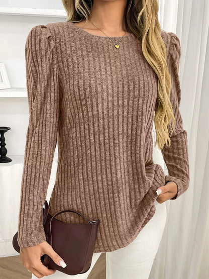 Round Neck Puff Sleeve T-Shirt
