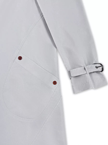 Button Up Hooded Longline Trench Coat