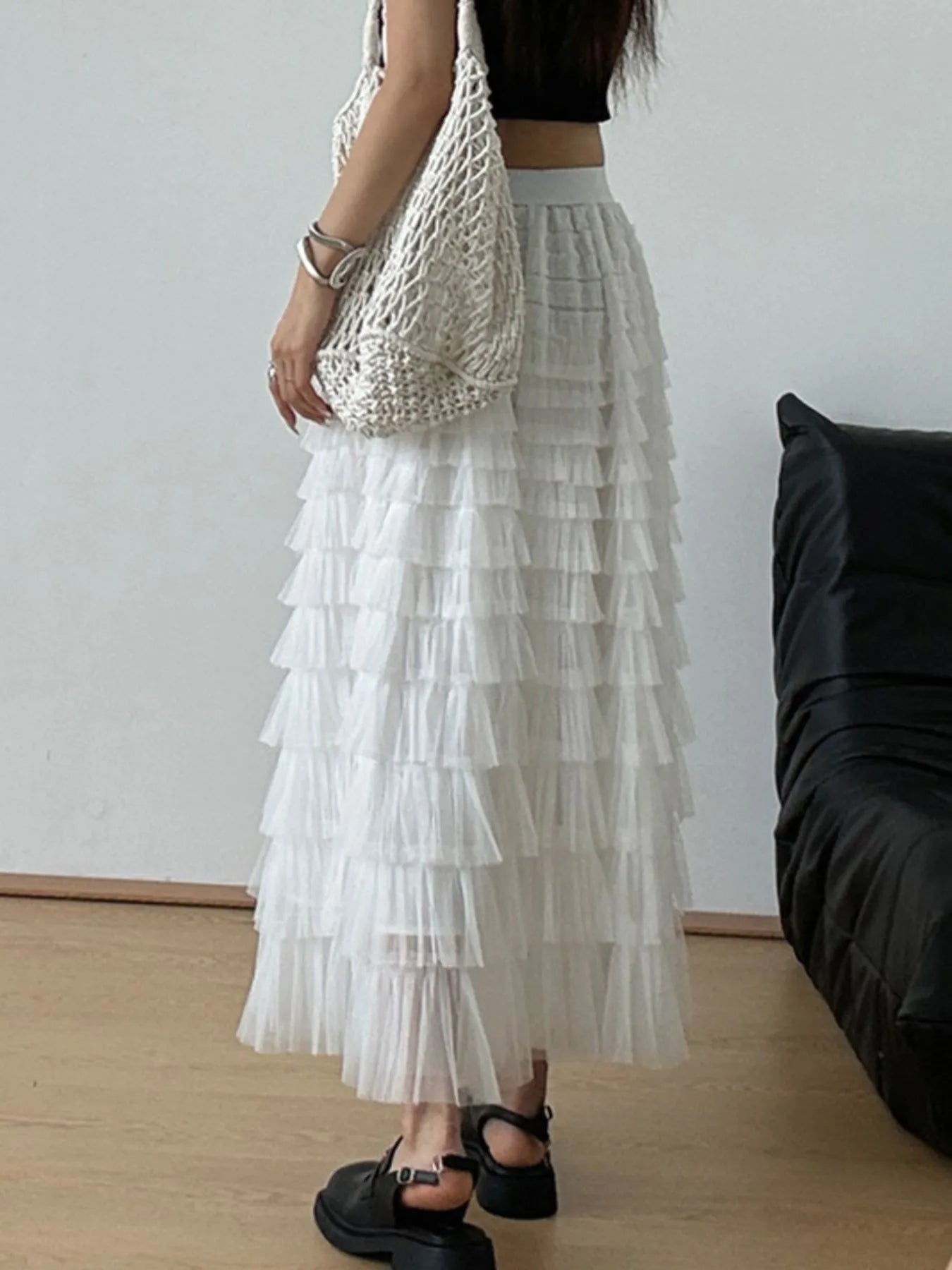 Tiered Tulle Maxi Skirt