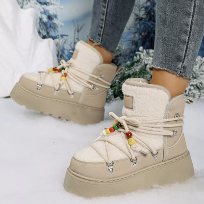 Lace-Up Platform Winter Boots
