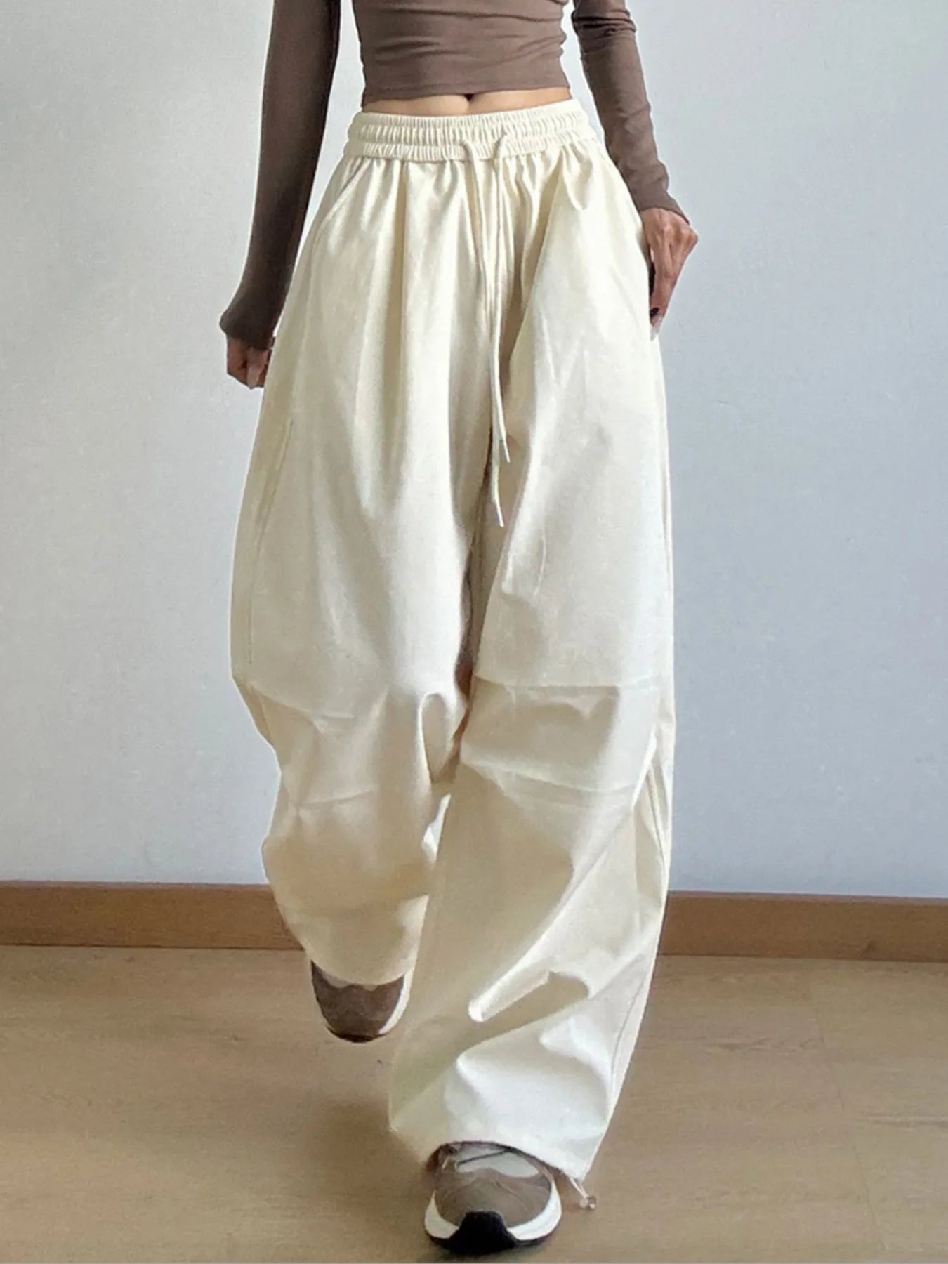 Oversized Wide Leg Drawstring Pants