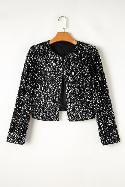 Sequin Open Front Blazer