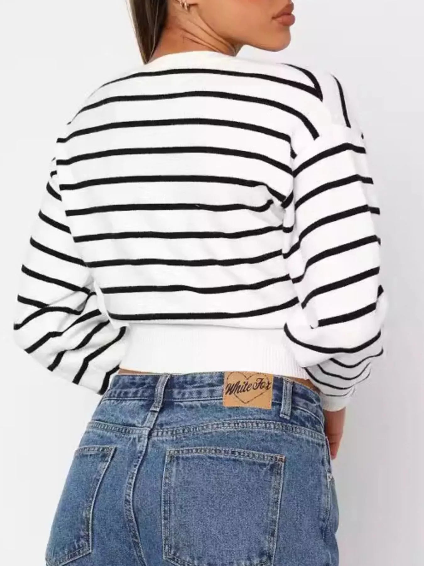 Striped Button Up Cardigan