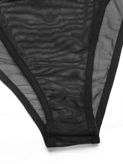 Flower Off-Shoulder Mesh Bodysuit