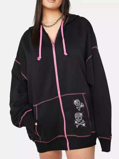 Halloween Zip-Up Drawstring Hoodie