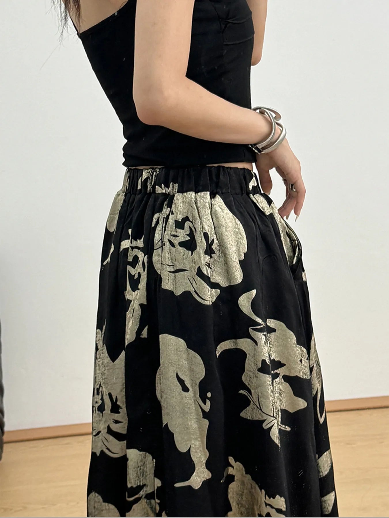 Printed Wide Leg Skirt