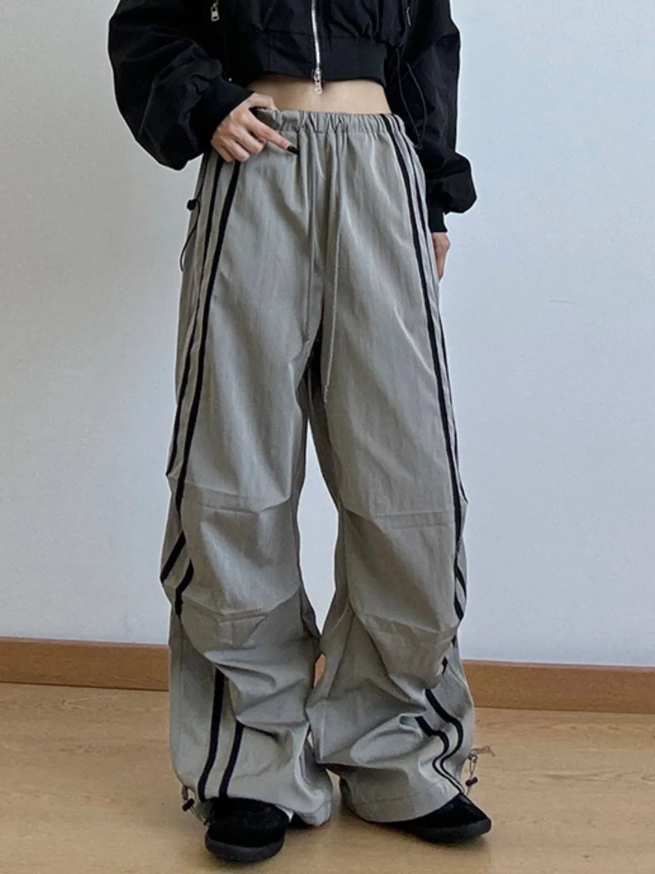 Side Stripes Wide Leg Pants