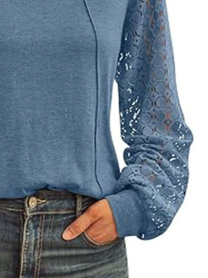 Round Neck Lace Sleeve Blouse
