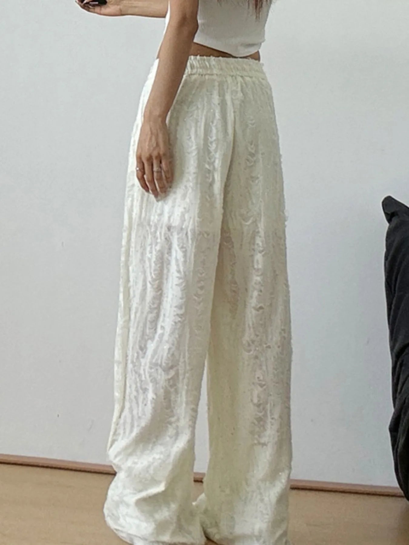 Drawstring Wide Leg Pants