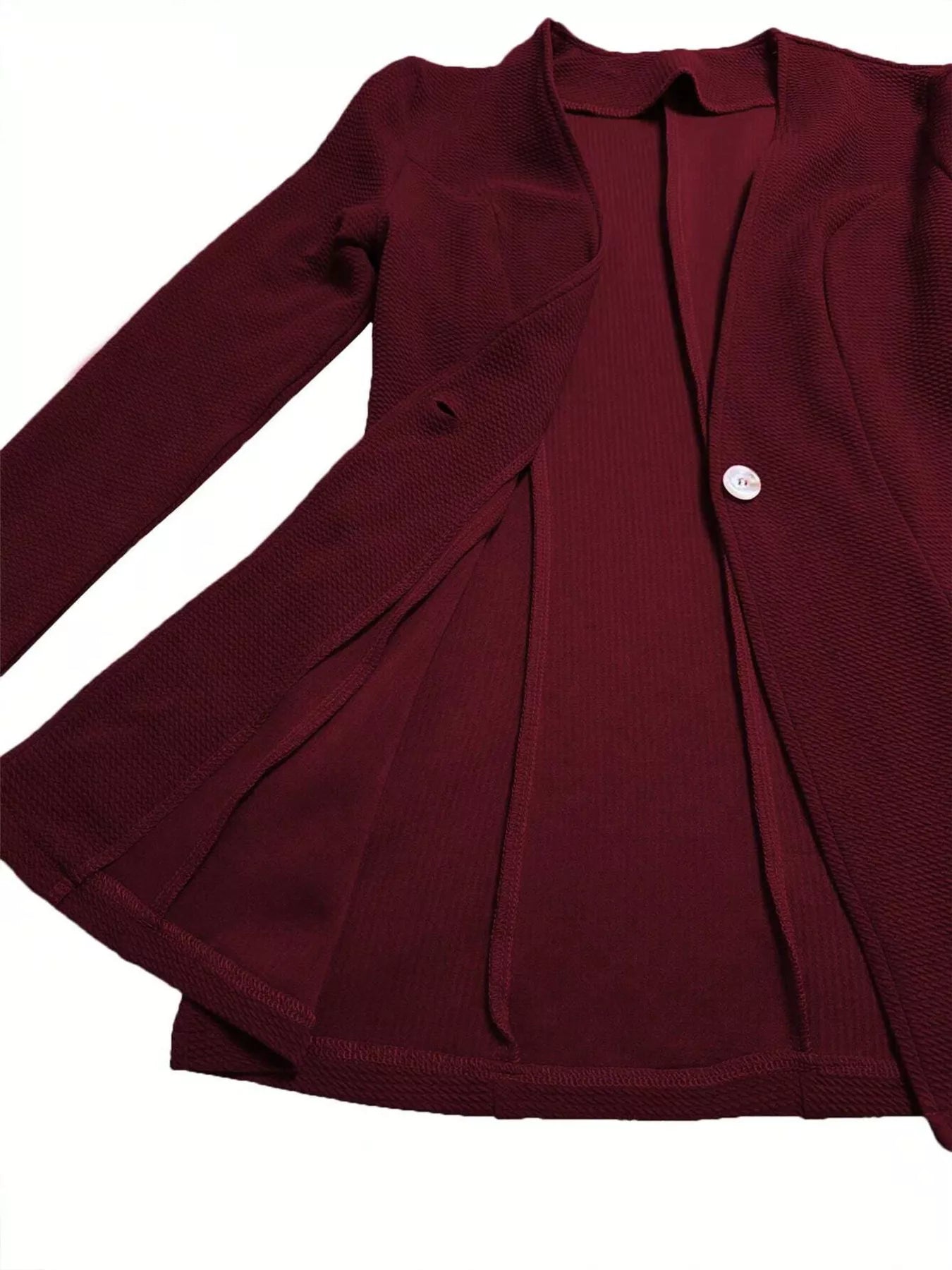 One Button Long Sleeve Blazer