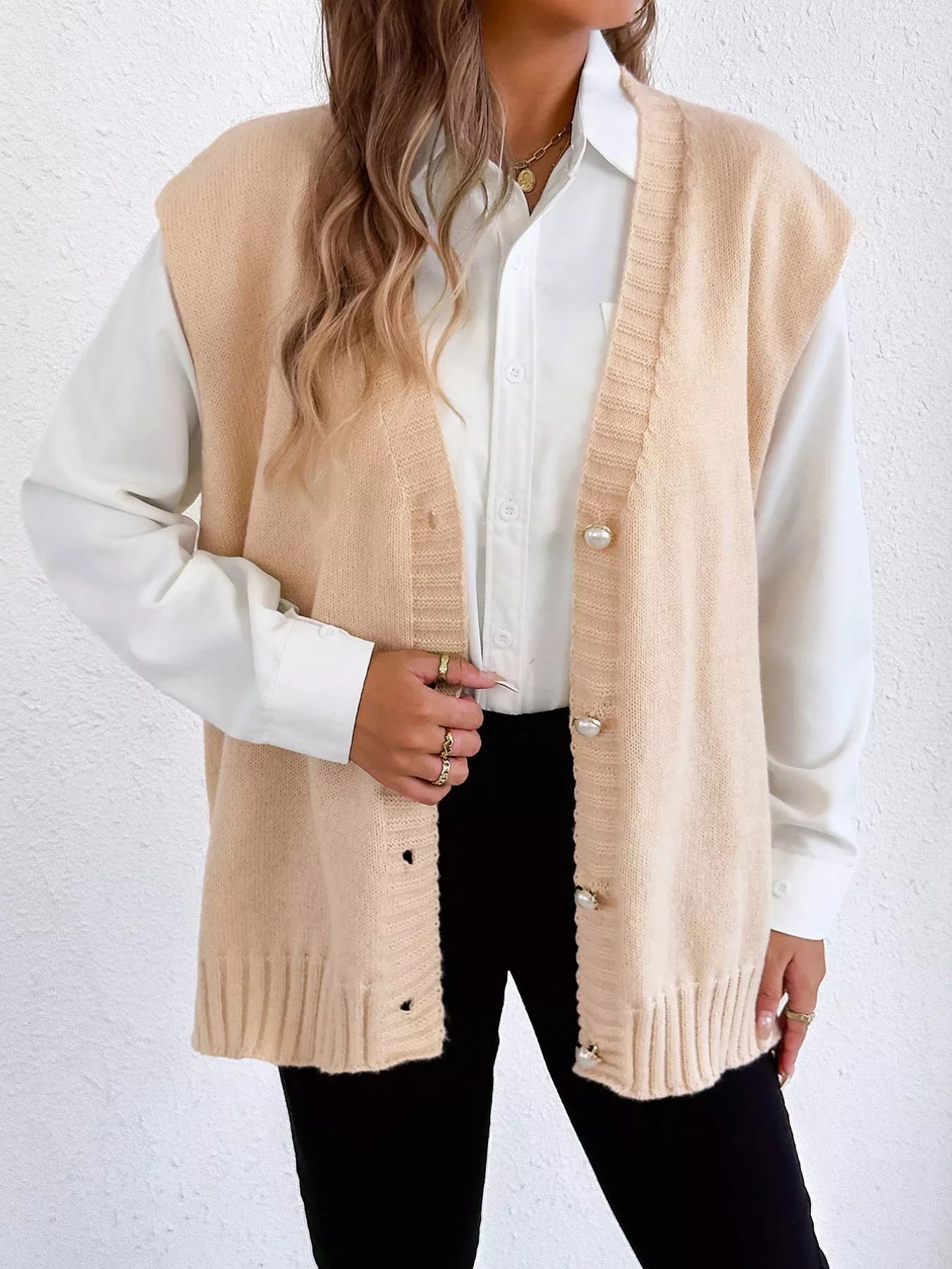 Button-Down Button Up Sweater Vest
