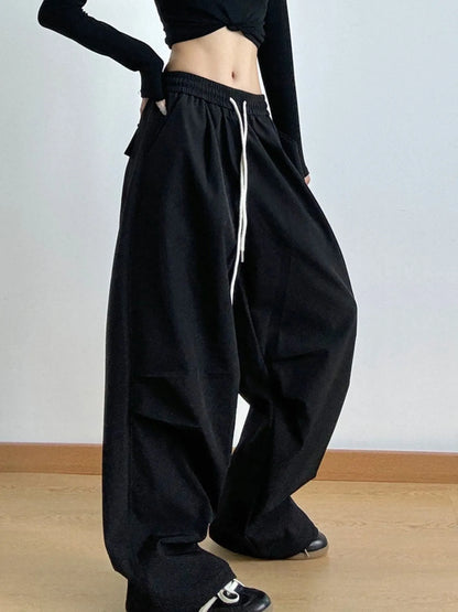 Oversized Wide Leg Drawstring Pants