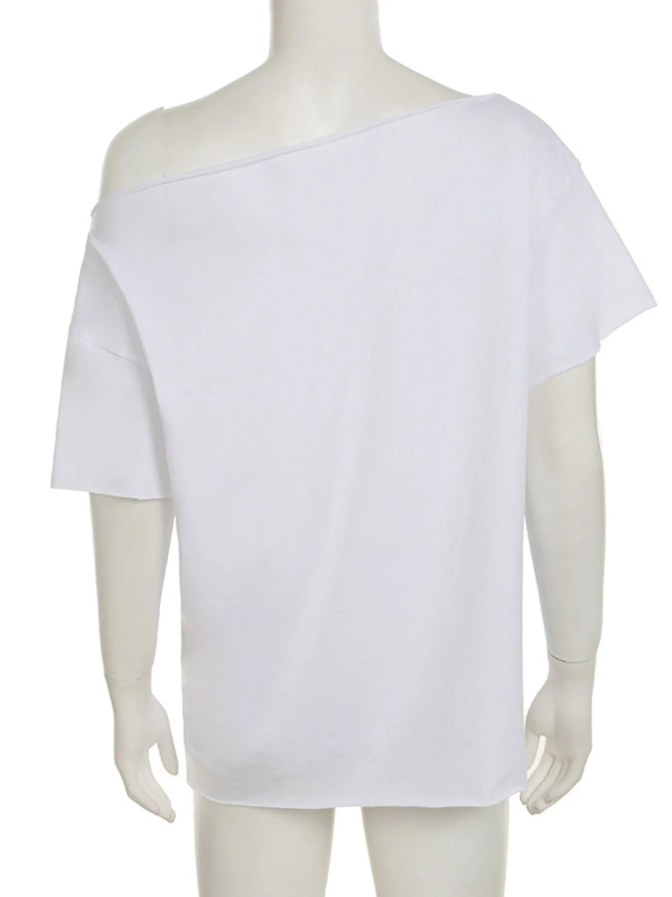 Letter Single Shoulder T-Shirt