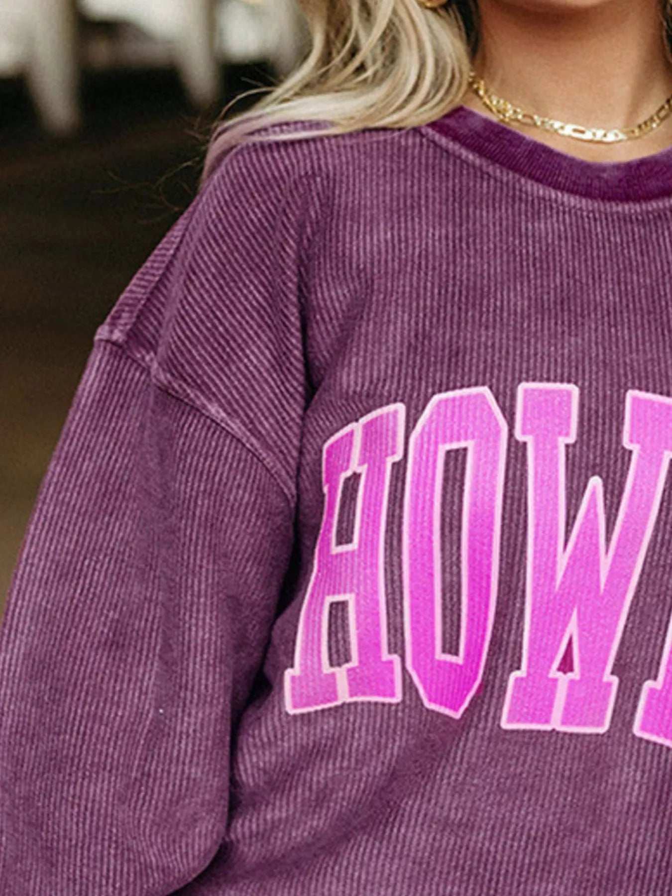 Full Size Howdy Round Neck Oversized Sweatshirt Plus Size