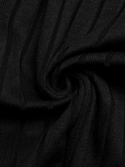 Ribbed Knit Cardigan & Wide Leg Pants Set