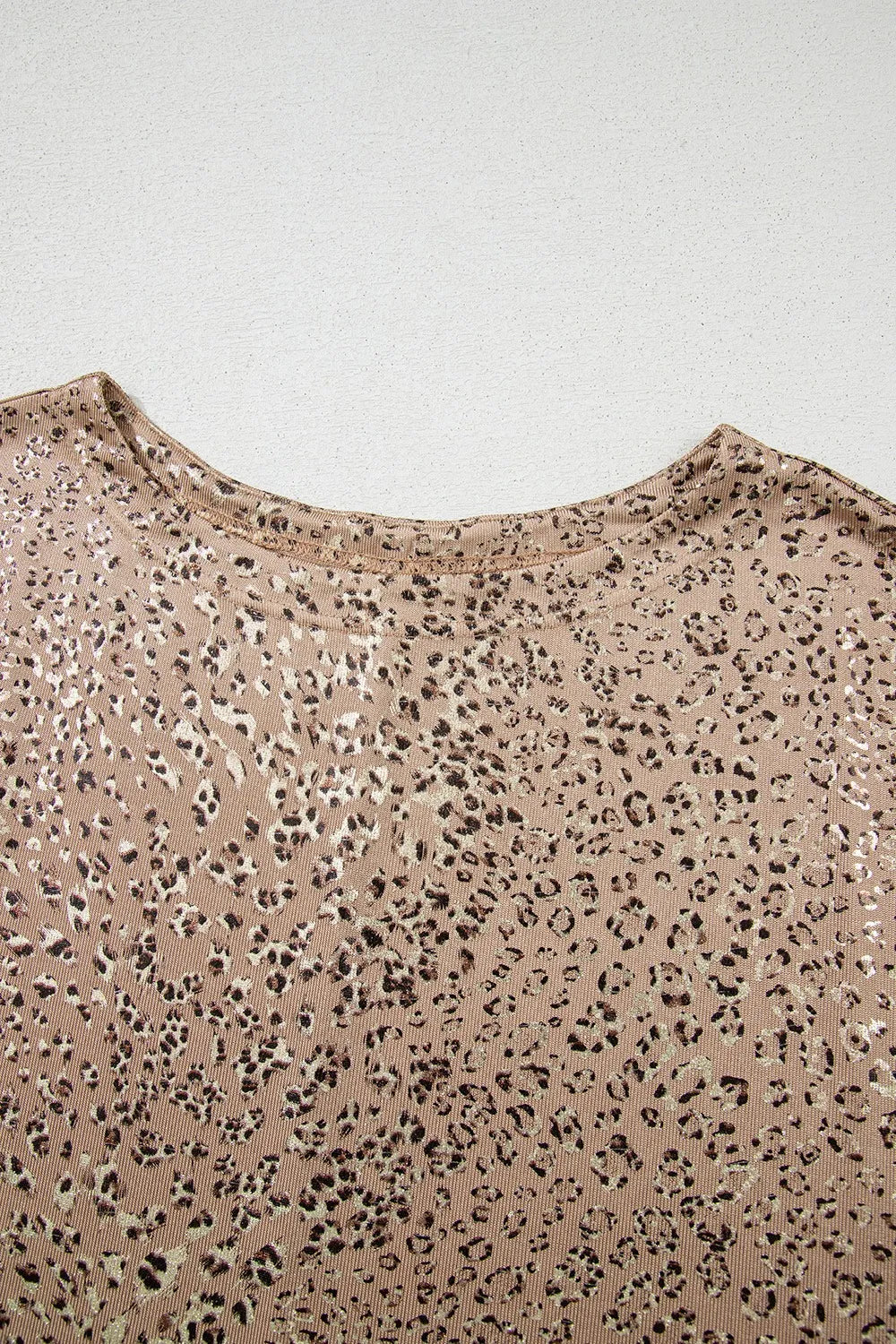 Parchment Shimmer Leopard Print Dolman Sleeve T Shirt